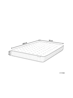 Beliani Betten & Matratzen<Matratze PLEASANT in Weiß/Grau - (W) 90 x (H) 25 x (L) 200 cm