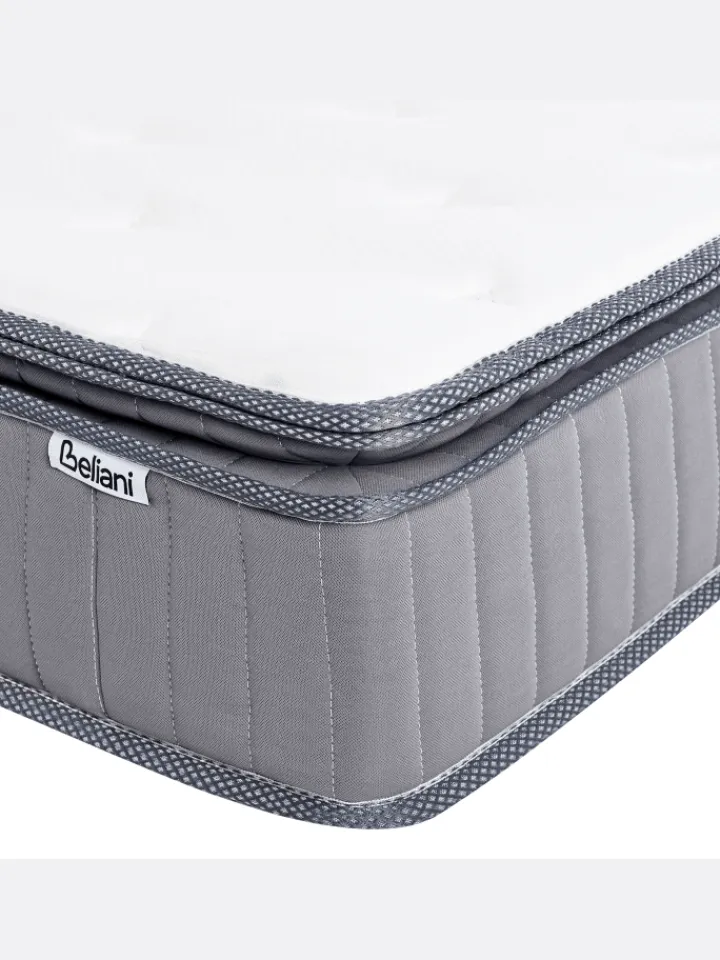 Beliani Betten & Matratzen<Matratze PLEASANT in Weiß/Grau - (W) 90 x (H) 25 x (L) 200 cm
