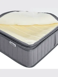 Beliani Betten & Matratzen<Matratze PLEASANT in Weiß/Grau - (W) 90 x (H) 25 x (L) 200 cm