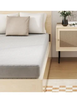 COSTWAY Betten & Matratzen<Matratzenschoner 90 x 200 cm in Grau