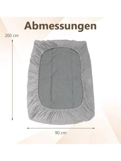 COSTWAY Betten & Matratzen<Matratzenschoner 90 x 200 cm in Grau
