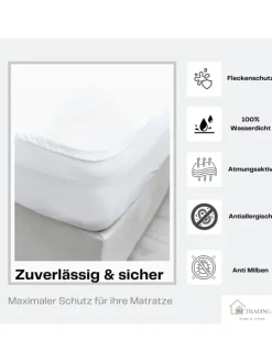 COFI 1453 Betten & Matratzen<Matratzenschoner mit Rundumgummizug Matratzenauflage in Weiß
