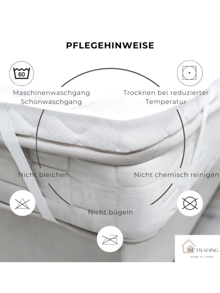 COFI 1453 Betten & Matratzen<Matratzenschoner Wasserdicht und Atmungsaktiv mit 4 Eckgummi in Weiß