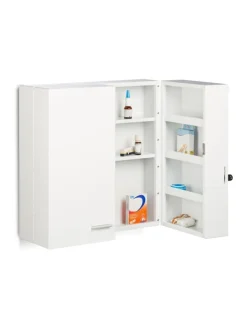 relaxdays Badmöbel<Medikamentenschrank in Weiß - (B)53 x (H)53 x (T)20 cm