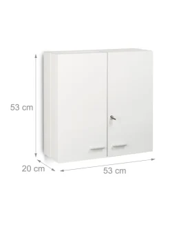relaxdays Badmöbel<Medikamentenschrank in Weiß - (B)53 x (H)53 x (T)20 cm