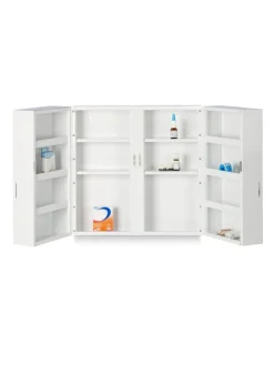 relaxdays Badmöbel<Medikamentenschrank in Weiß - (B)53 x (H)53 x (T)20 cm
