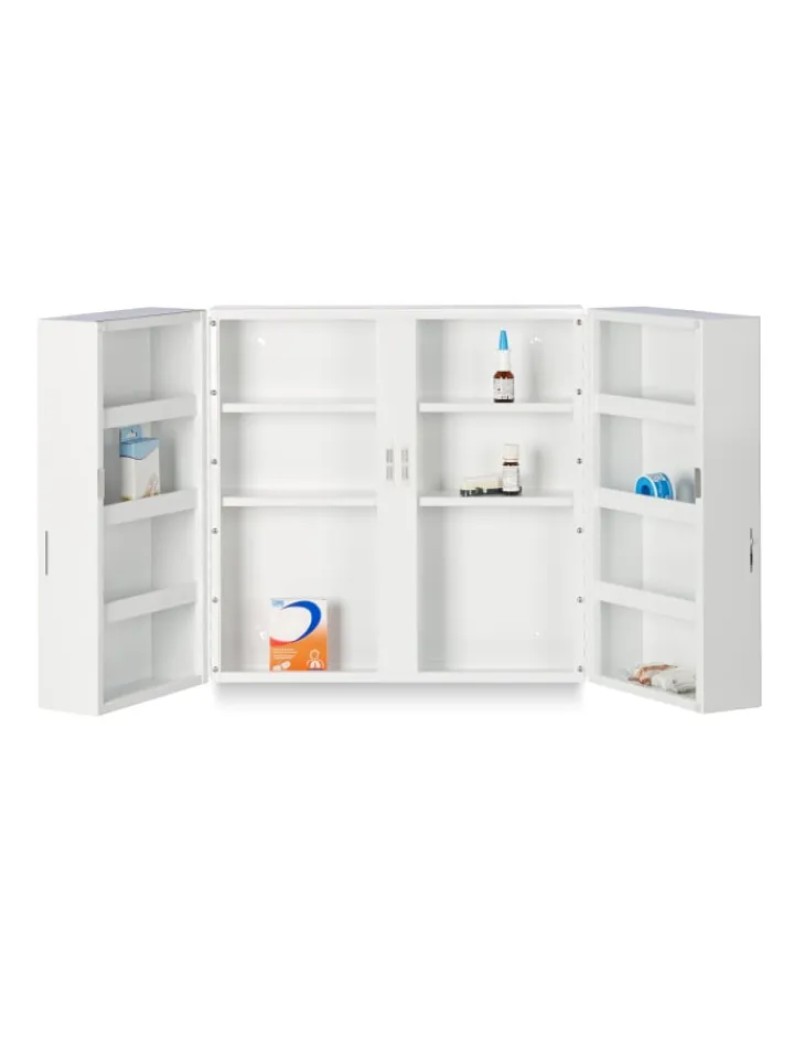relaxdays Badmöbel<Medikamentenschrank in Weiß - (B)53 x (H)53 x (T)20 cm