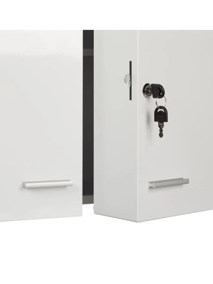 relaxdays Badmöbel<Medikamentenschrank in Weiß - (B)53 x (H)53 x (T)20 cm