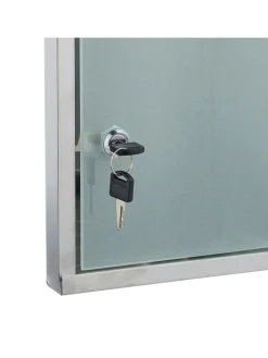 relaxdays Badmöbel<Medizinschrank in Silber - (B)30 x (H)56 x (T)18 cm