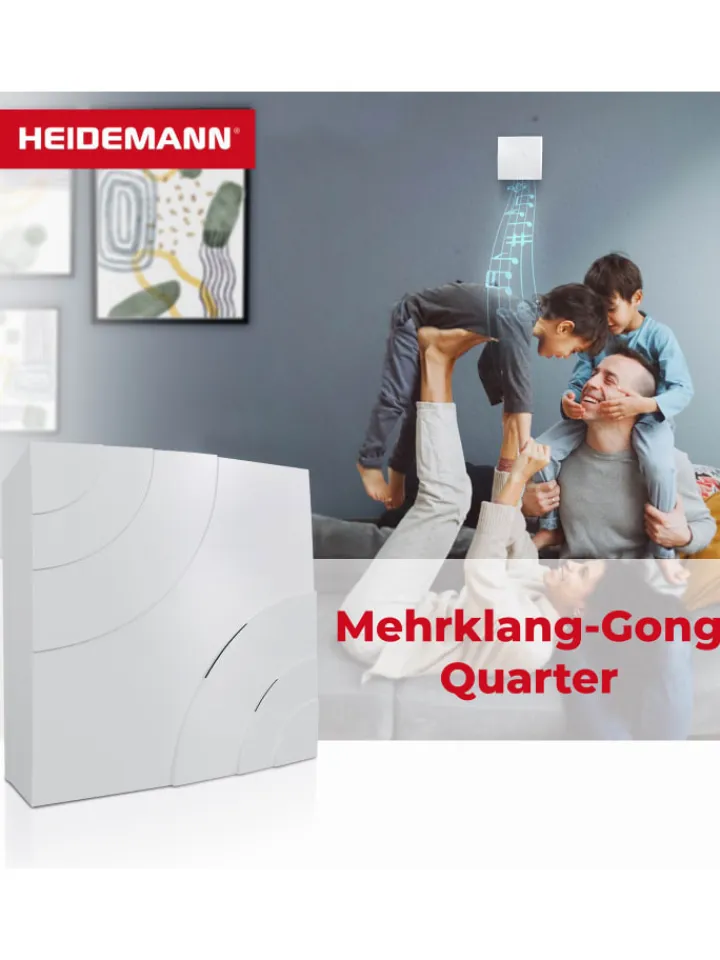 Heidemann Smarthome & Wetterstationen<Mehrklang-Gong Quarter reinweiß