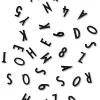Design Letters Wanddekoration<Message-Board-Symbole "Buchstaben & Zahlen" in Schwarz - (L)2 cm