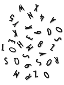 Design Letters Wanddekoration<Message-Board-Symbole "Buchstaben & Zahlen" in Schwarz - (L)2 cm