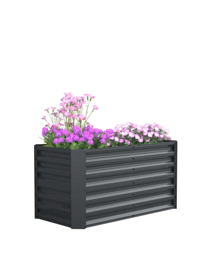 VCM Pflanzen & Zubehör<Metall Pflanzbeet Hochbeet Gartenbeet 120x60 Galdo in Schwarz