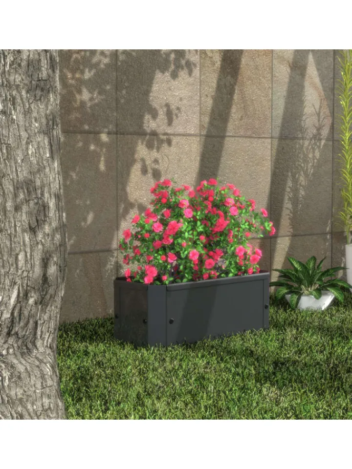 VCM Pflanzen & Zubehör<Metall Pflanzkasten Blumentopf 39x18 Balora S in Schwarz