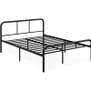COSTWAY Betten & Matratzen<Metallbett Bettgestell für 140 x 190 cm Matratze in Schwarz