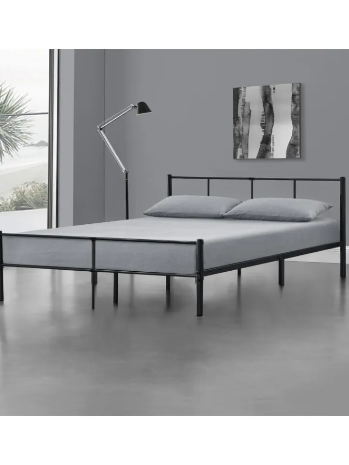 en.casa Betten & Matratzen<Metallbett Laos in Schwarz (B)180cm