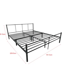 en.casa Betten & Matratzen<Metallbett Laos in Schwarz (B)180cm