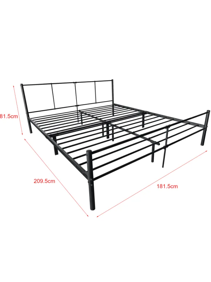 en.casa Betten & Matratzen<Metallbett Laos in Schwarz (B)180cm