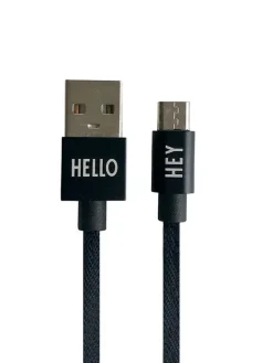 Design Letters Technikzubehör<Micro-USB-Kabel in Schwarz - 100 cm