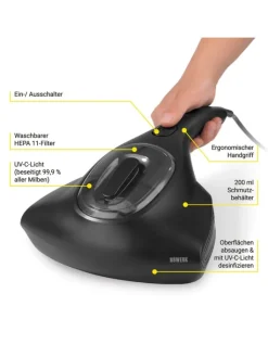 N8WERK Staubsauger<Milbensauger mit herausnehmbarer Hepa-Filter