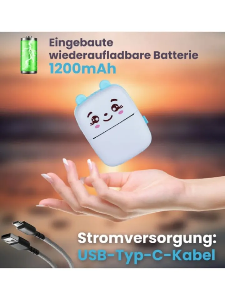 Wisam® Tablets, Konsolen & Elektronisches Spielzeug<Mini Bluetooth Taschendrucker Kompatibel mit iOS Android Etikettendrucker Rosa