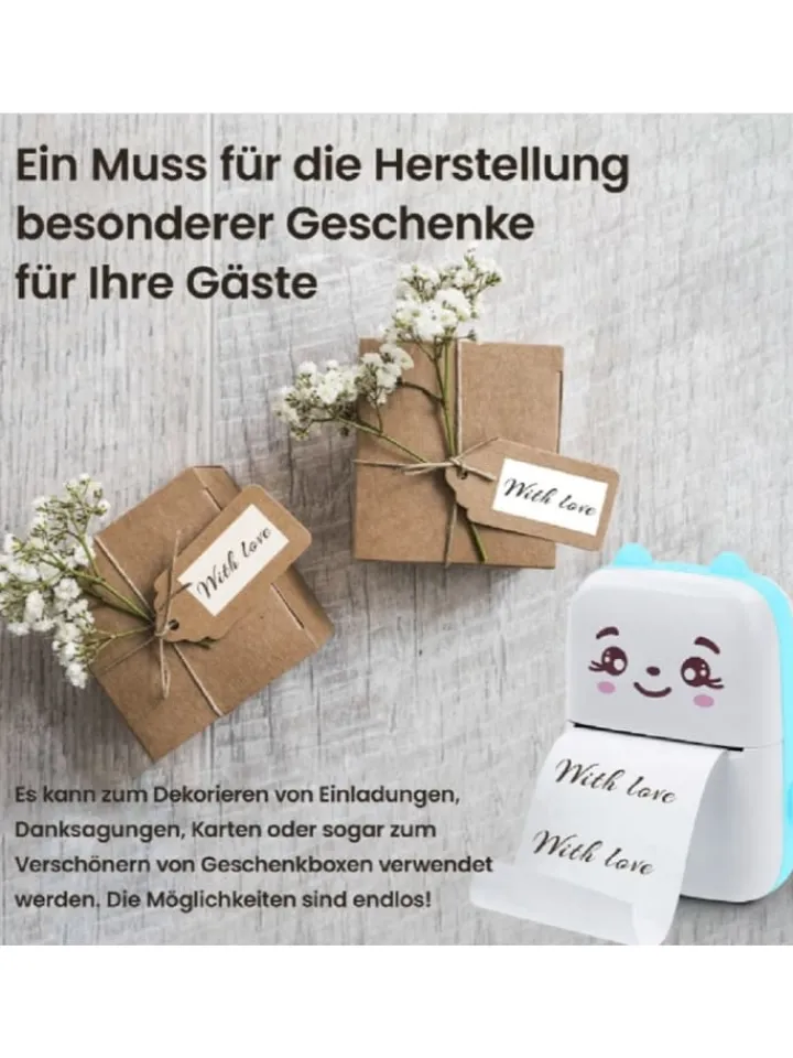 Wisam® Tablets, Konsolen & Elektronisches Spielzeug<Mini Bluetooth Taschendrucker Kompatibel mit iOS Android Etikettendrucker Blau