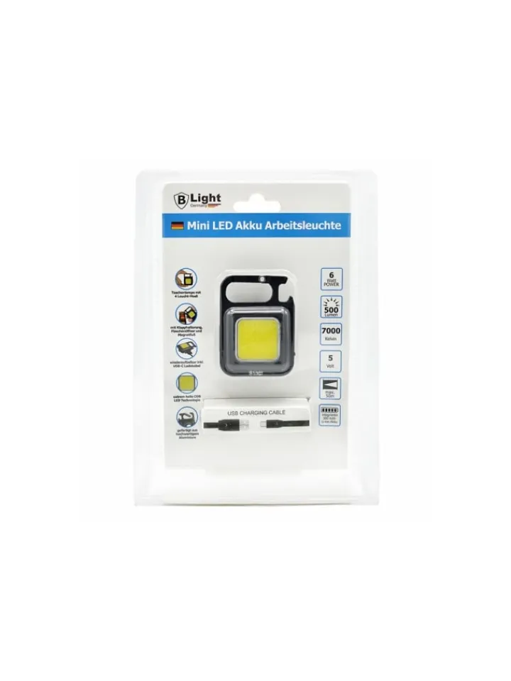 COFI 1453 Lichterketten & Dekobeleuchtung<Mini LED Akku Leuchte - 6 Watt Ultra COB in Schwarz