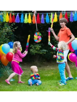 relaxdays Partyzubehör & -Dekoration<Mini Pinata "Zahl 6" in Bunt - (B)15 x (H)20,5 x (T)4,5 cm