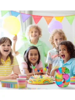 relaxdays Partyzubehör & -Dekoration<Mini Pinata "Zahl 6" in Bunt - (B)15 x (H)20,5 x (T)4,5 cm