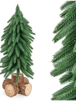 COSTWAY Künstliche Weihnachtsbäume<Mini Weihnachtsbaum mit Sockel in Grün