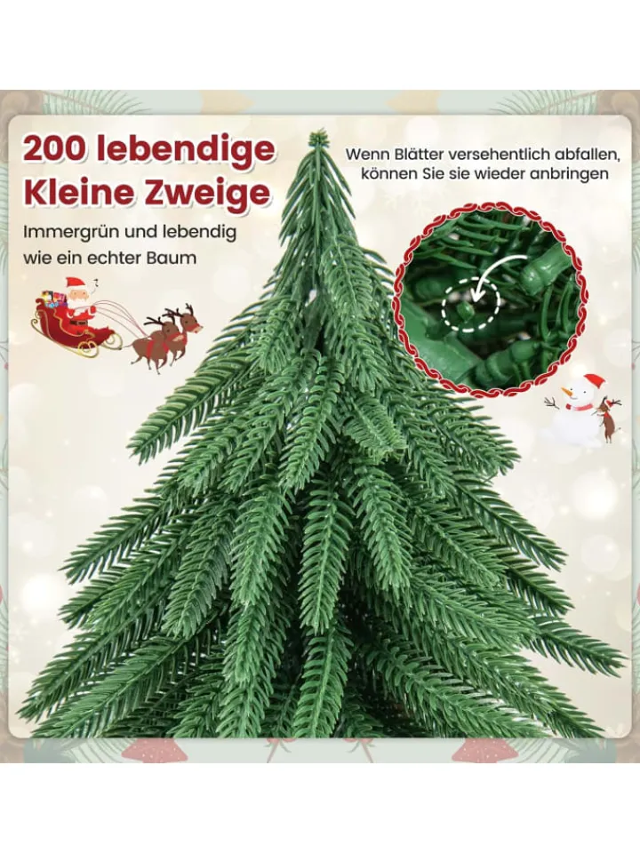 COSTWAY Künstliche Weihnachtsbäume<Mini Weihnachtsbaum mit Sockel in Grün