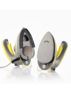 InnovaGoods Putz- & Waschutensilien<Mini-Bügeleisen 2in1 "Veliron" in Grau/ Gelb