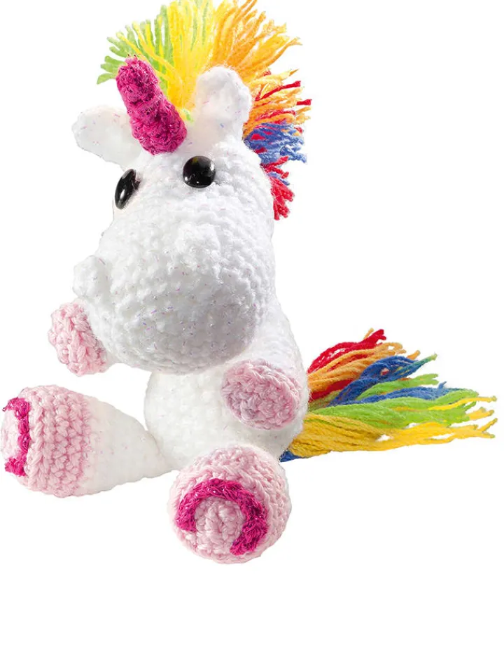 folia PAPER Kreativbedarf & Do-It-Yourself<Mini-Häkelset "Einhorn" - ab 8 Jahren