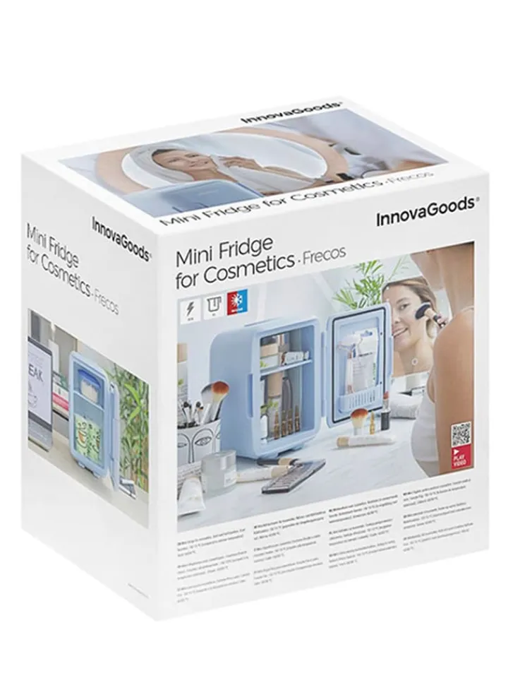 InnovaGoods Technik<Mini-Kosmetik-Kühlschrank in Blau - (B)21,5 x (H)29,2 x (T)28 cm