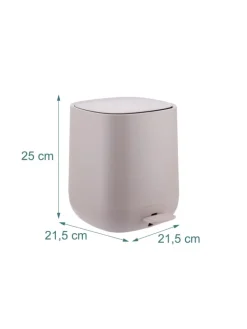 relaxdays Mülleimer<Mülleimer Bad in Beige - 5 l
