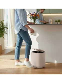 relaxdays Mülleimer<Mülleimer Bad in Beige - 5 l