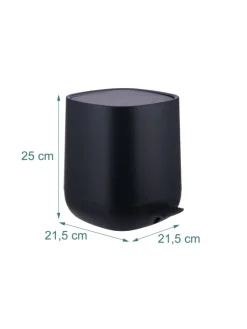 relaxdays Mülleimer<Mülleimer Bad in Schwarz - 5 l