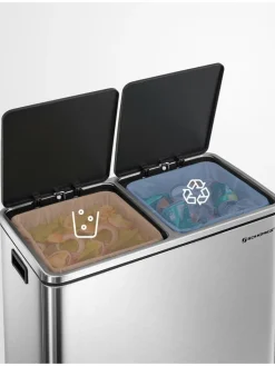 Songmics Mülleimer<Mülleimer in Silber - (B)59 x (H)62,4 x (T)36,5 cm