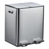 relaxdays Mülleimer<Mülleimer in Silber/ Schwarz - 2x 15 Liter