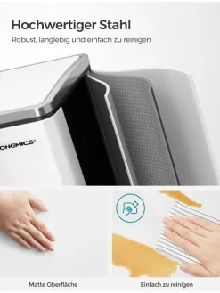 Songmics Mülleimer<Mülleimer in Weiß - (B)41 x (H)44,5 x (T)27,5 cm