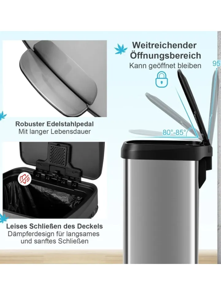 COSTWAY Mülleimer<Mülleimer 50L in Silber