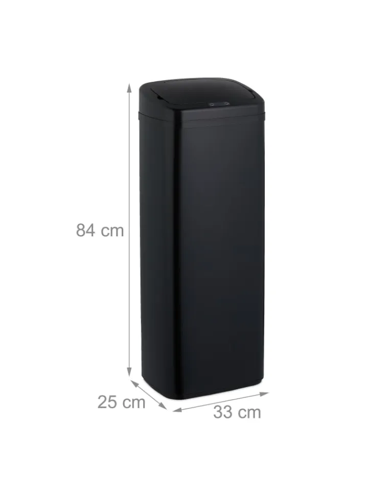 relaxdays Mülleimer<Mülleimer mit Sensor in Schwarz - 50 Liter
