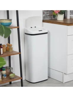 relaxdays Mülleimer<Mülleimer mit Sensor in Weiß - 50 Liter