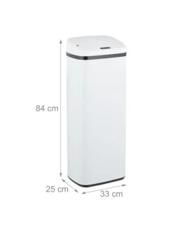 relaxdays Mülleimer<Mülleimer mit Sensor in Weiß - 50 Liter