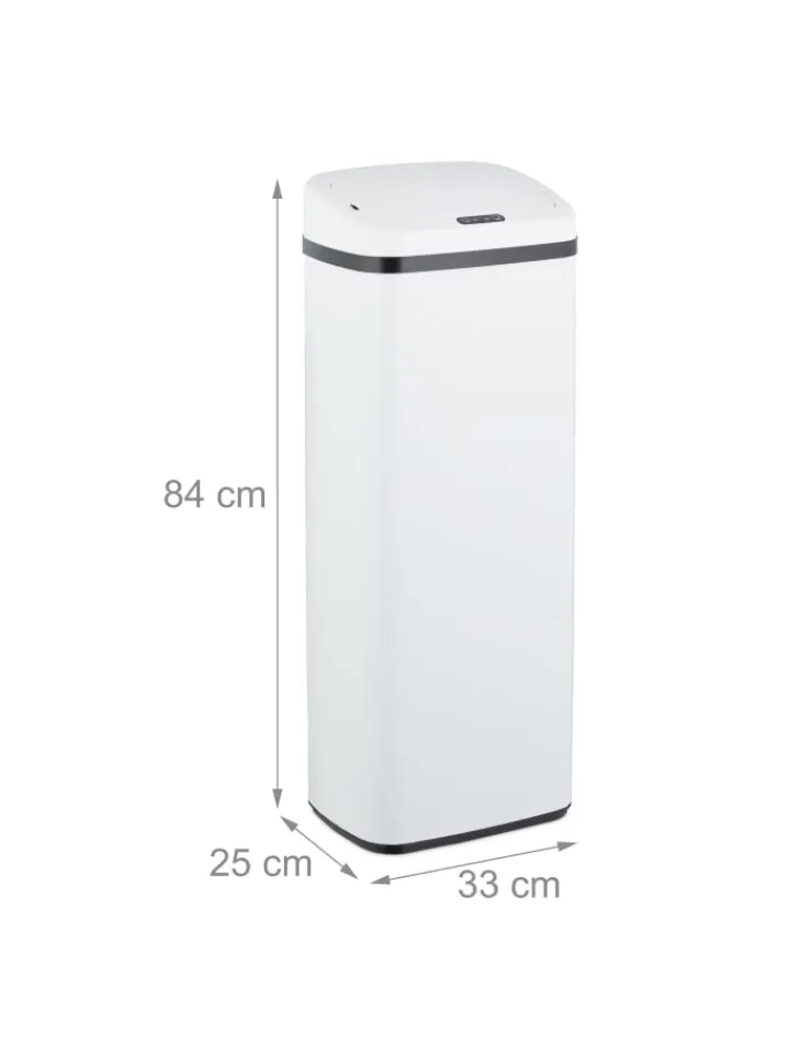 relaxdays Mülleimer<Mülleimer mit Sensor in Weiß - 50 Liter