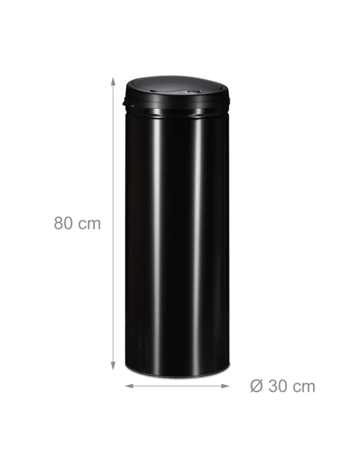 relaxdays Mülleimer<Mülleimer Schwarz - 50l