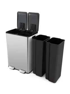 COSTWAY Mülleimer<Mülleimer 2x30L in Silber