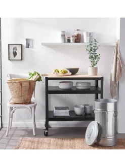 Butlers Mülleimer<Mülltonne Oskar ZINC in Silber