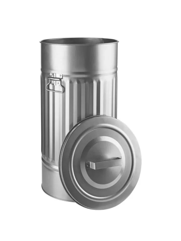 Butlers Mülleimer<Mülltonne Oskar ZINC in Silber