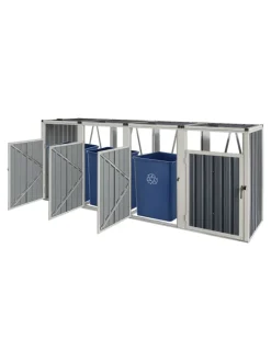 pro.tec Mülleimer<Mülltonnenbox Tarbek für 4 Tonnen in Anthrazit (B)292cm